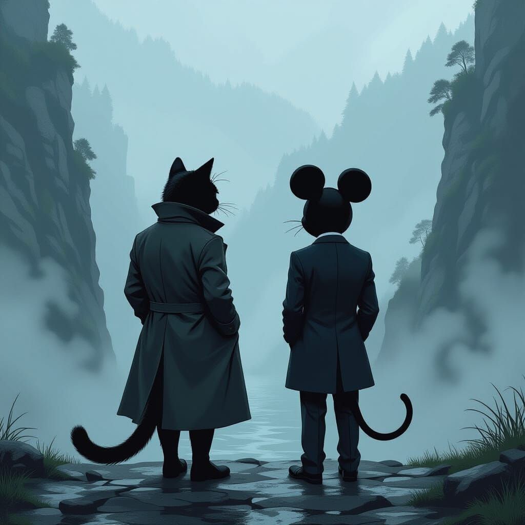 Sherlock Cat vs Mickey Mouserati: Reichenbach Falls Showdown