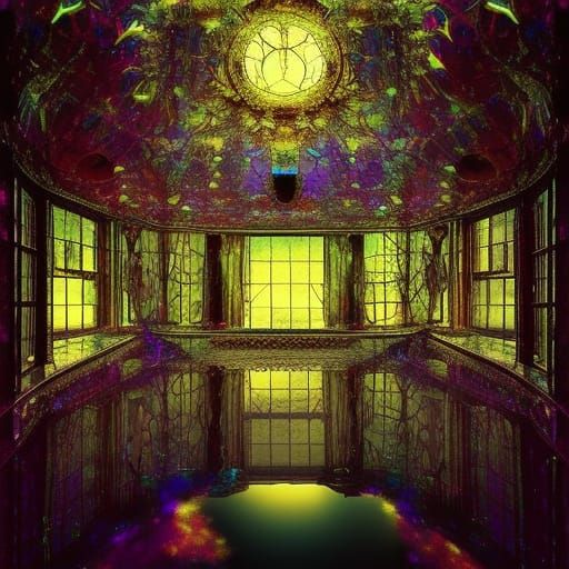 Reflective  broken mirror multiple mirror reflections candy iridescent snow castle!!!  crystalline candyland, reflection...