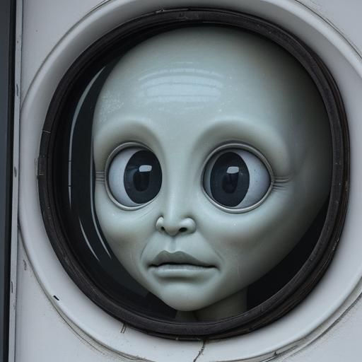 Eerie Alien Face Appears at Window