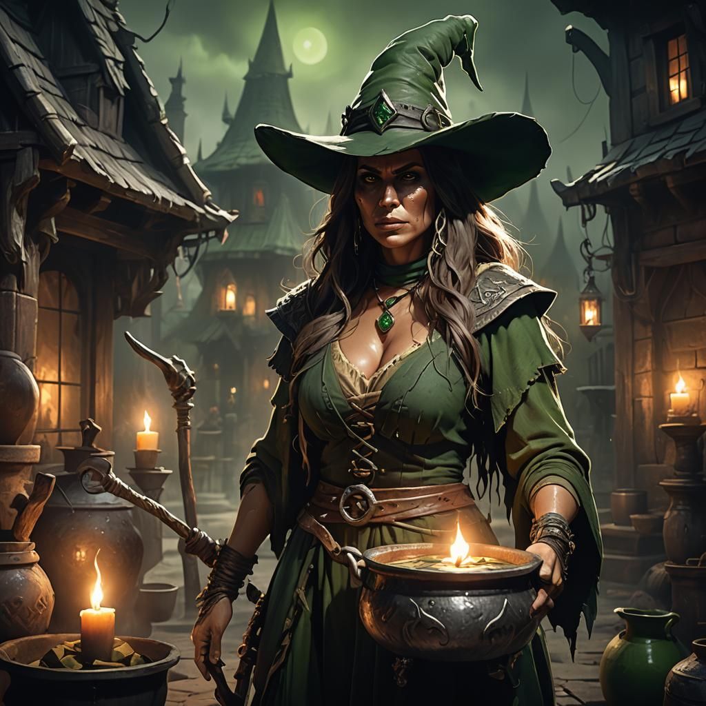 Barbarian Sorceress Concept Art in Hyperrealistic Style