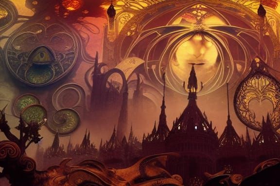 Seven Gods of Chaos: Epic Digital Matte Painting