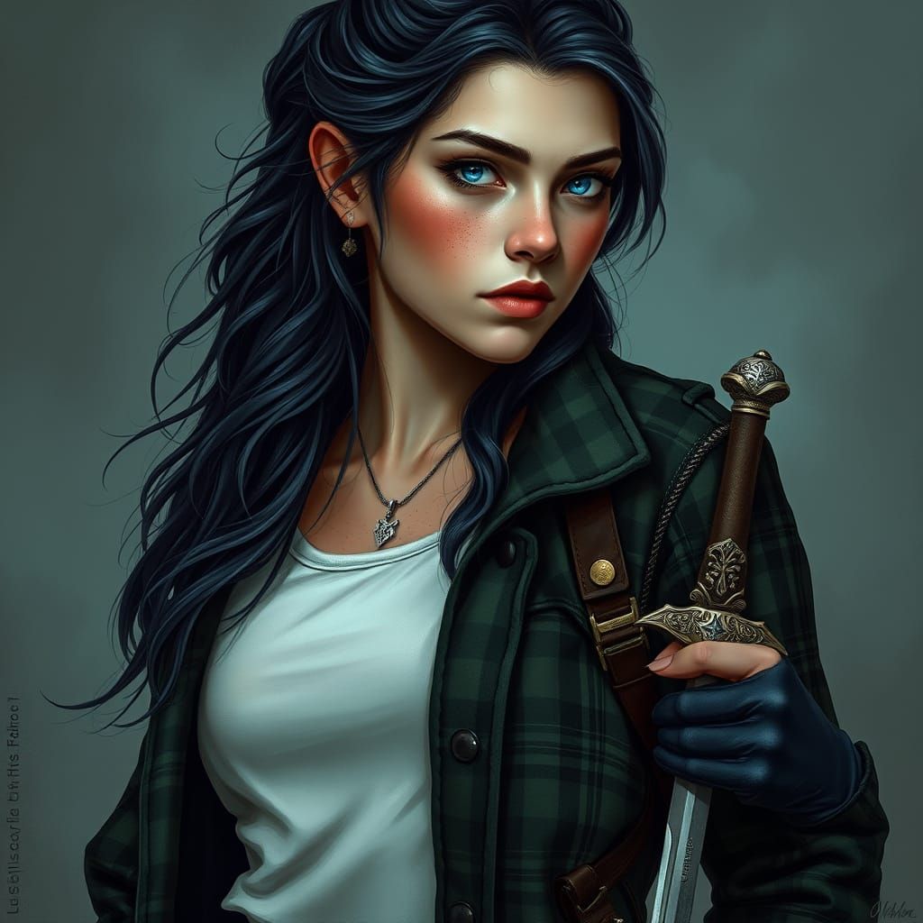 Enigmatic Teenage Girl Embodies Quiet Confidence in Norse-In...