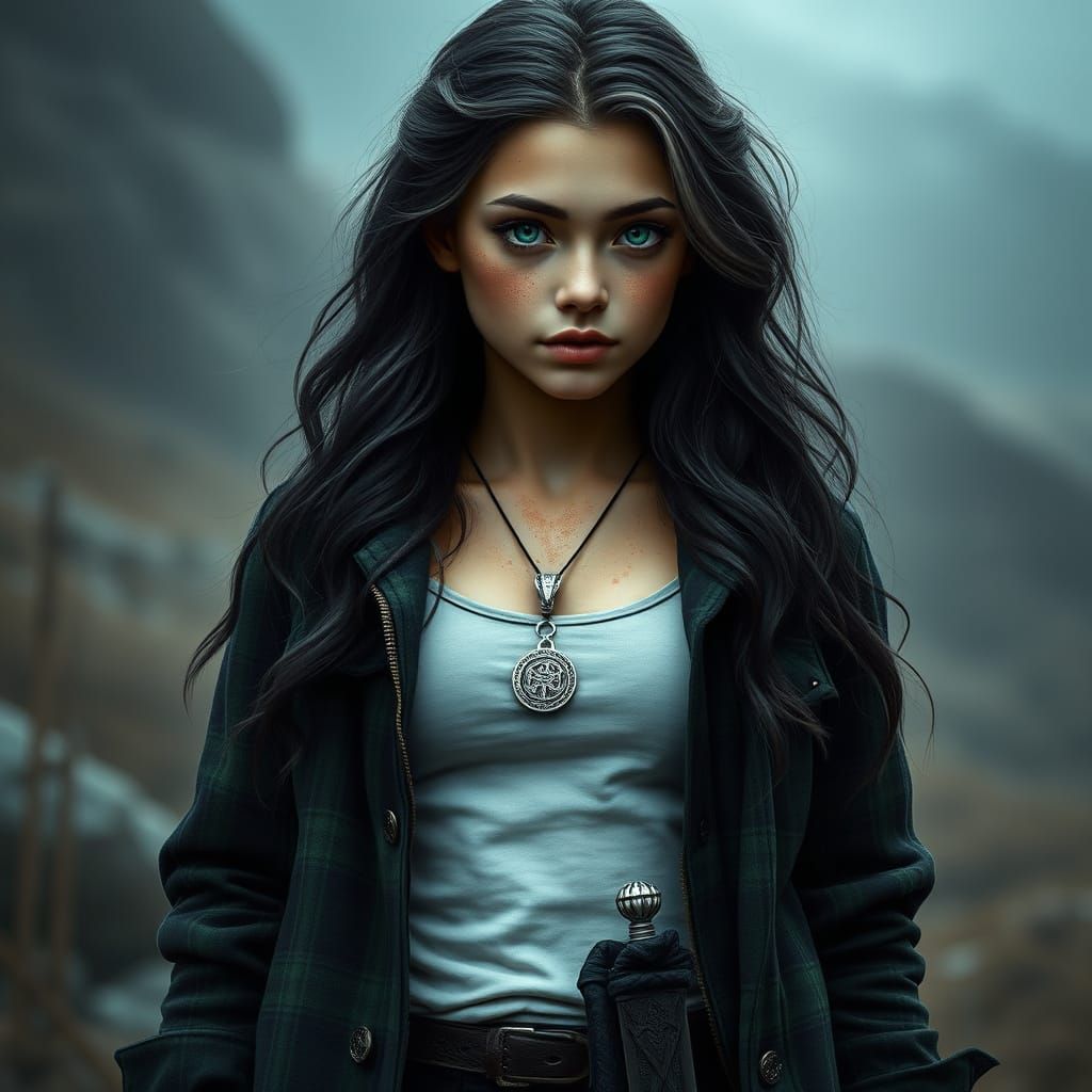 Ethereal Nordic Warrior Maiden with Mystical Aura