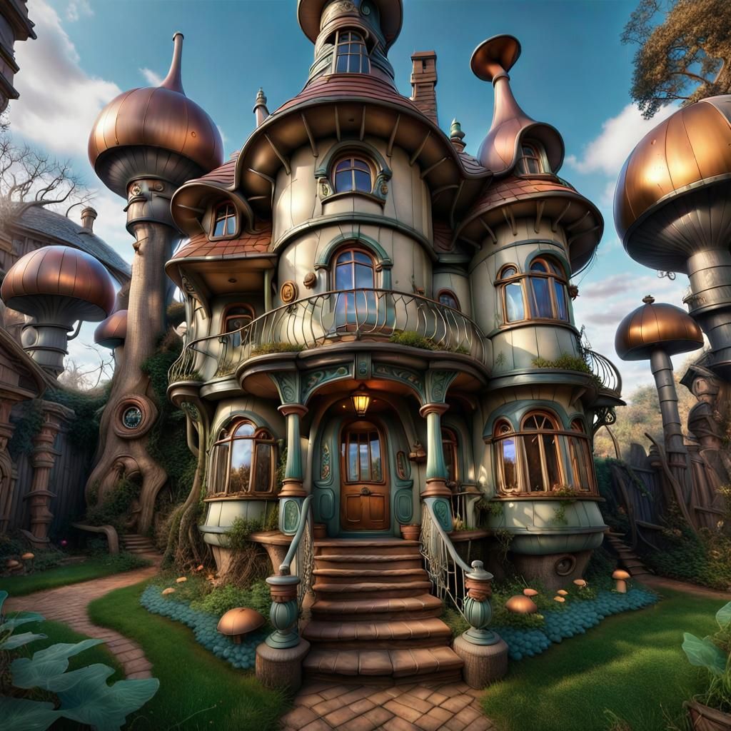 Mushroom House in Return to Oz Style