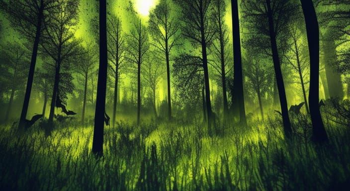 Eerie Gothic Forest at Night in Cinematic 3D