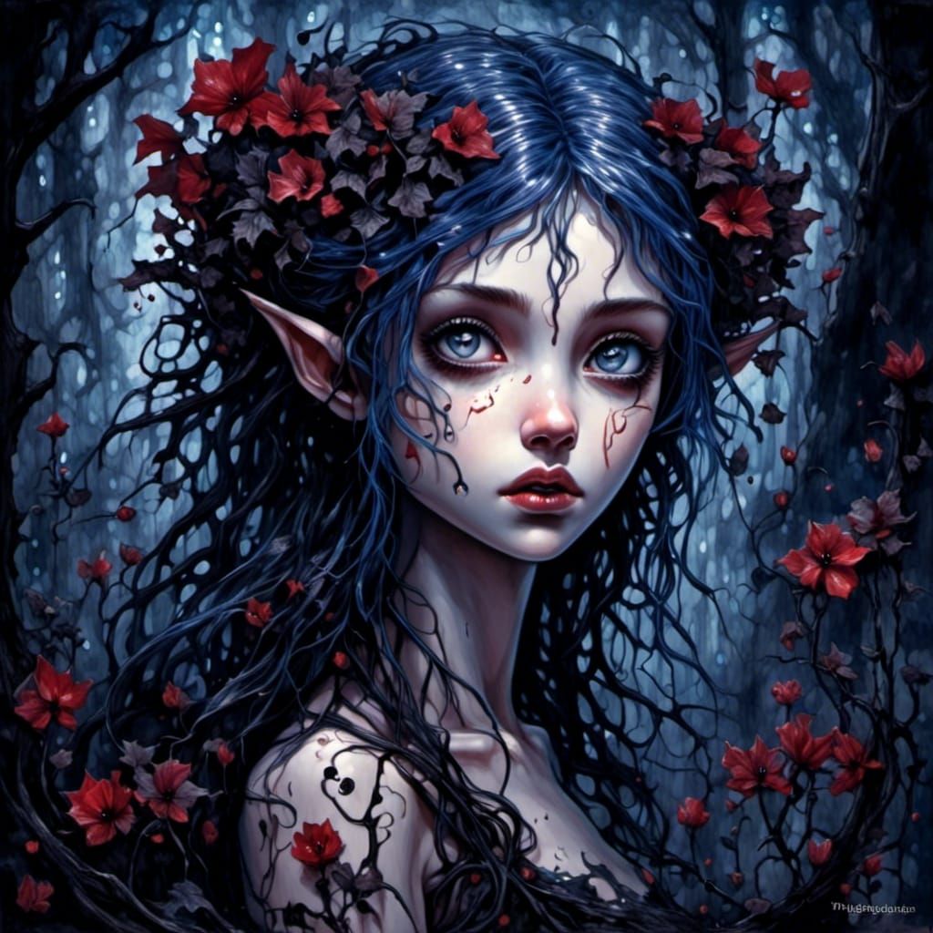 Eerie Elf in Dark Fantasy Illustration