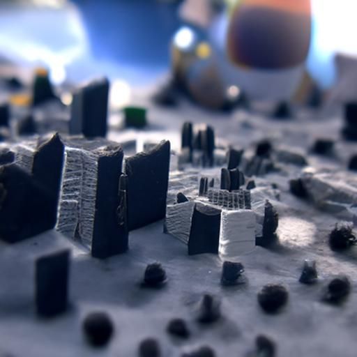 Thriving Civilization on Dark Planet at Night