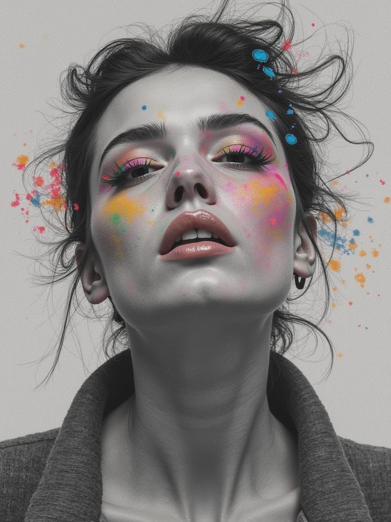 Dynamic Person in Motion with Vivid Colors