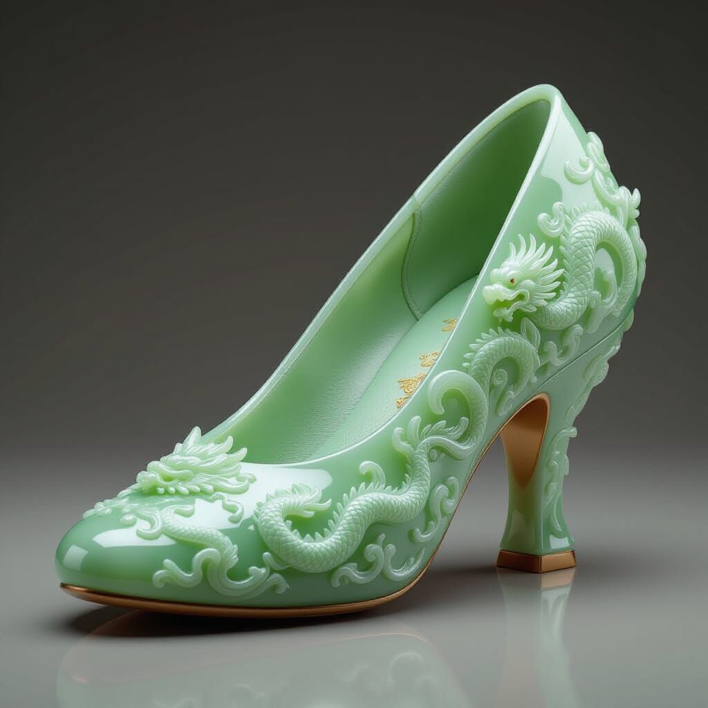 Jade Dragon Slipper in Classical Chinese Style