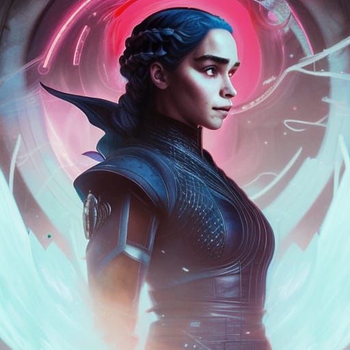 Cyberpunk Woman Portrait: Detailed Digital Art