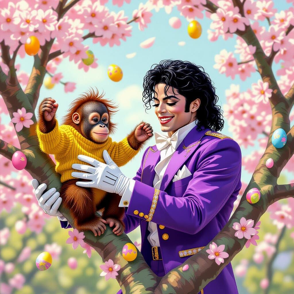 Michael Jackson and Orangutan Easter Race