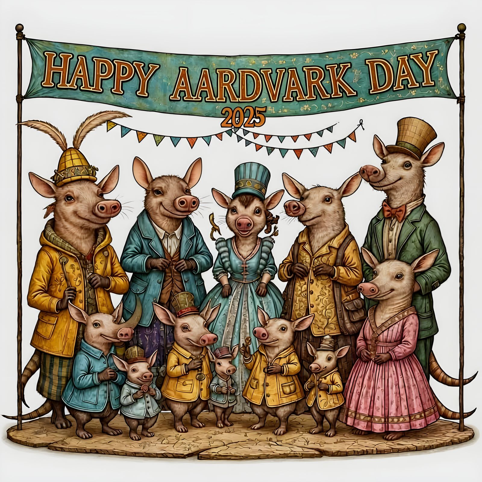 Aardvarks Celebrate 'Happy Aardvark Day 2025' in Whimsical C...