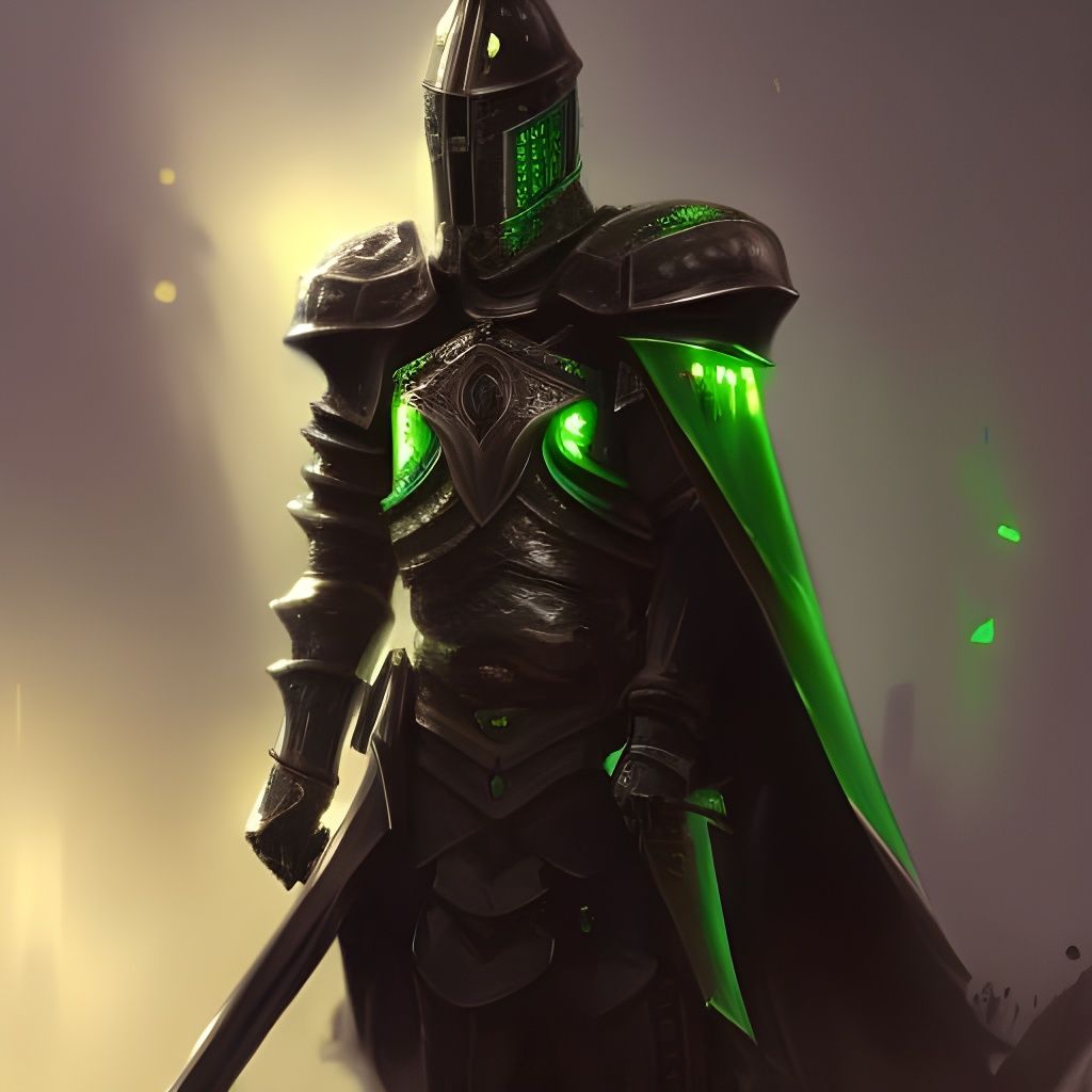 Green Knight in Black Armor Concept Art