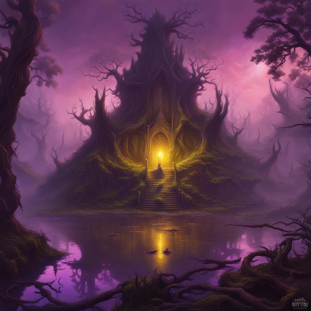 Eldritch God Rising from Mystic Swamp