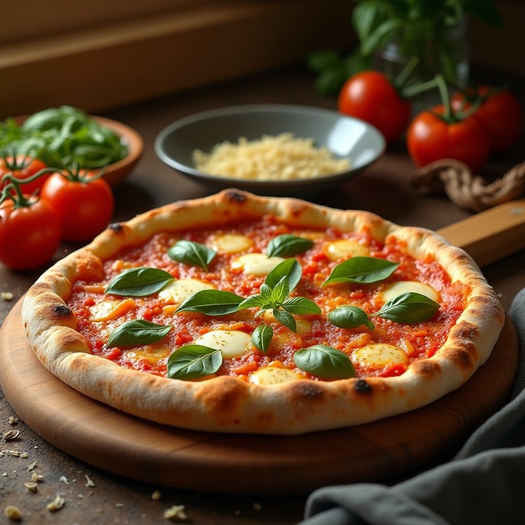 Artisanal Pizza in Warm Golden Lighting