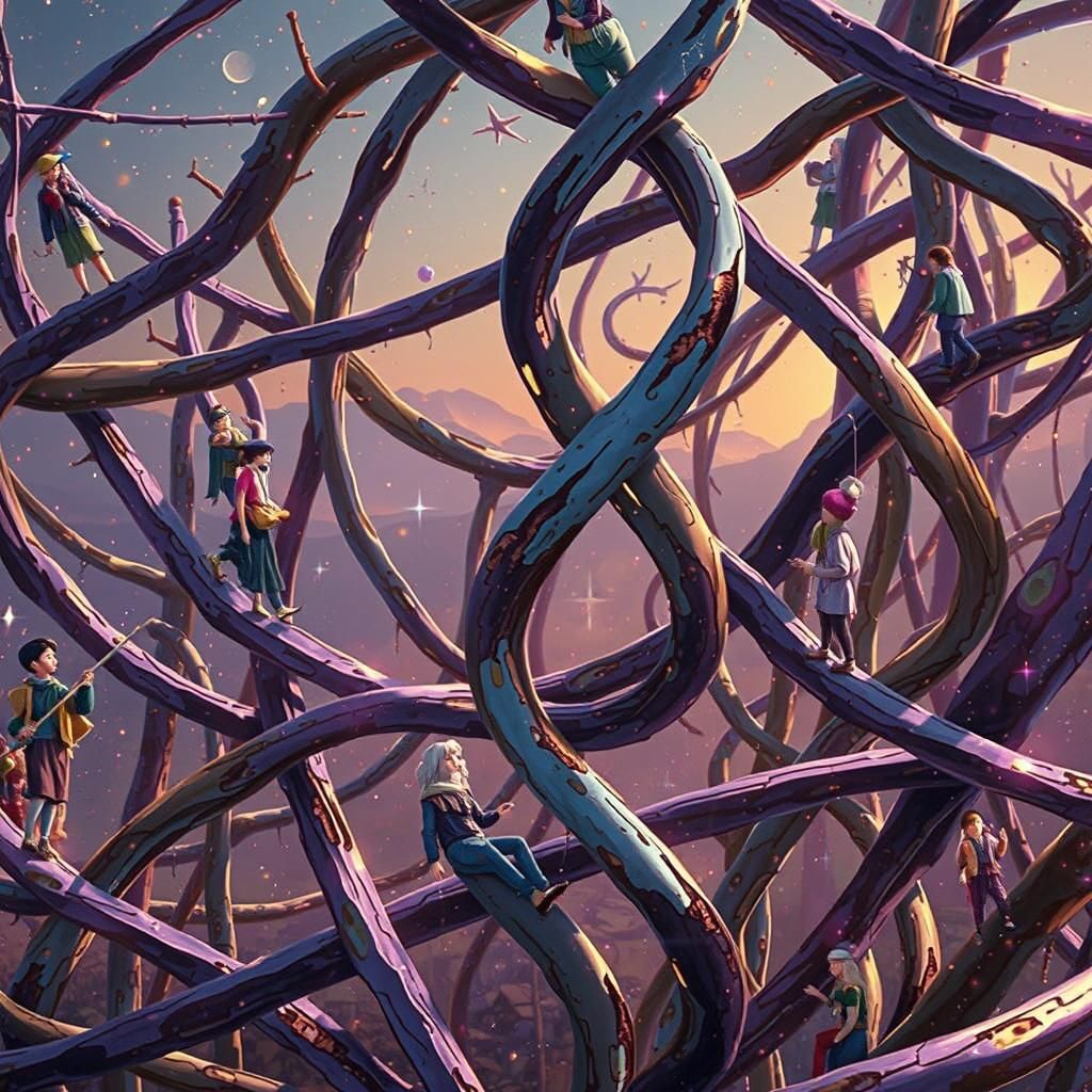 Cosmic Tree: A Surreal Celestial Journey