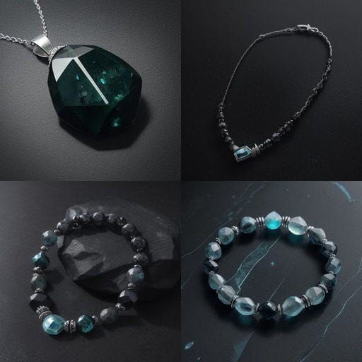 Men's Obsidian and Aquamarine Crystal Healing Bracelet