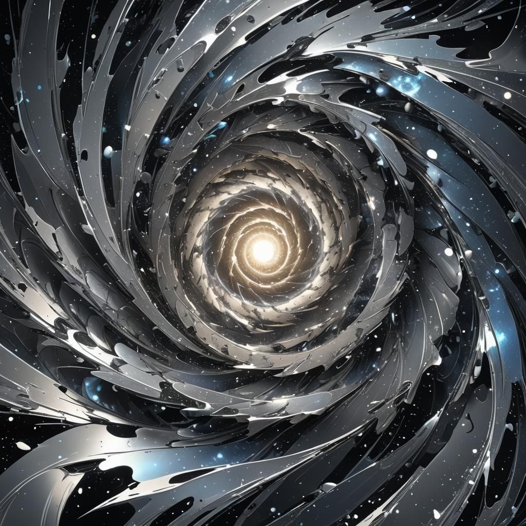 Dynamic Spirals of Energy in Space: Digital Art