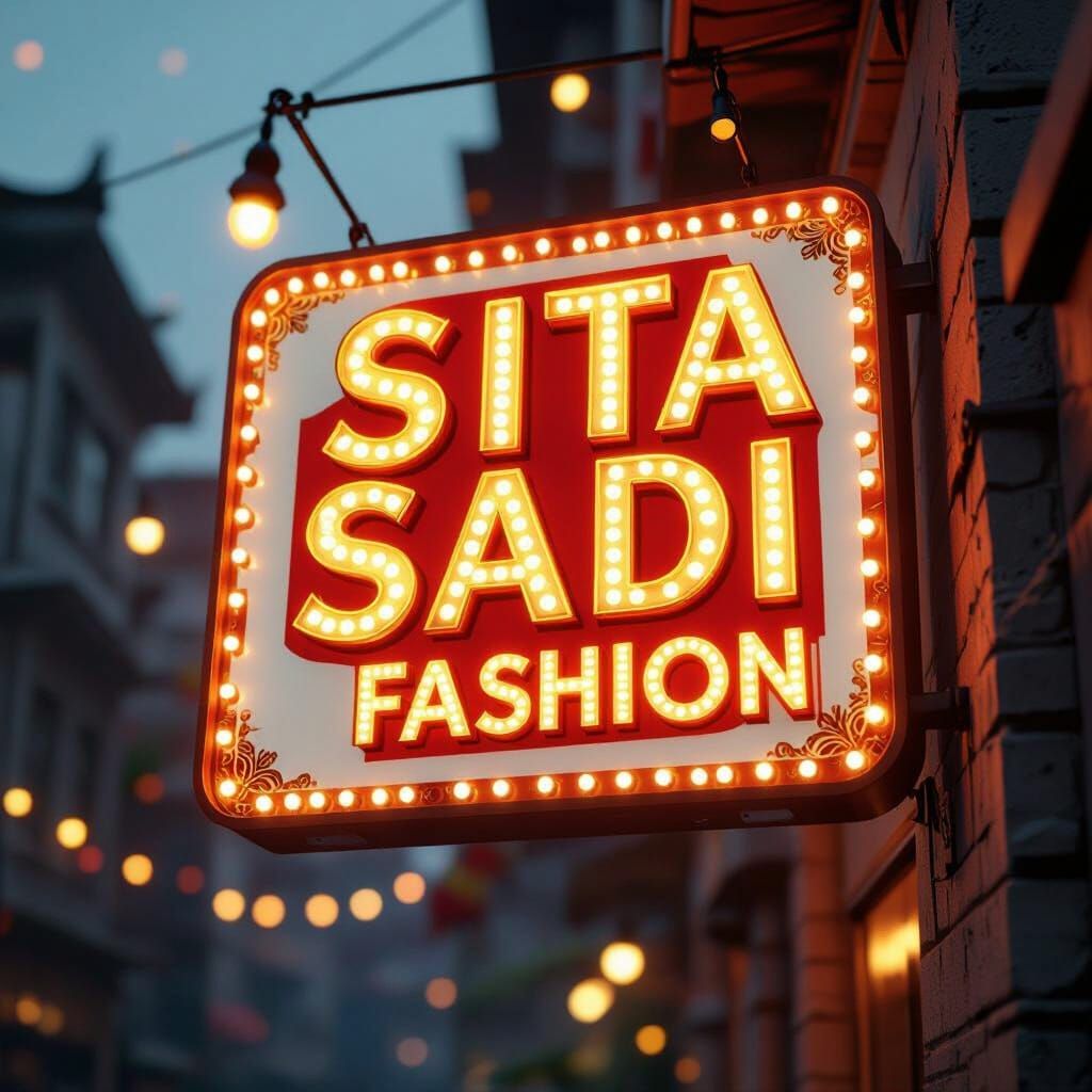 Elegant Signboard for Sita Sadi Fashion in Matte Painting St...