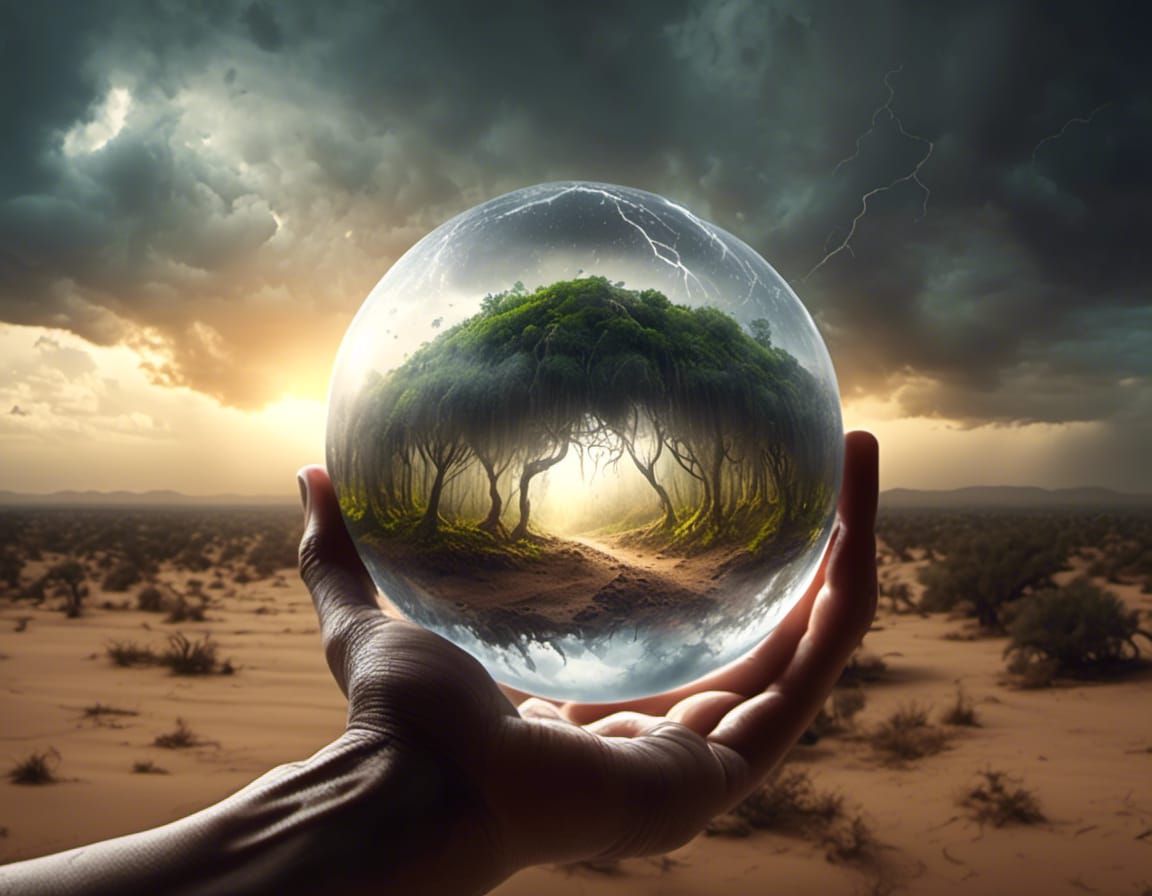 Ancient Hand Holding a Restorative Sphere