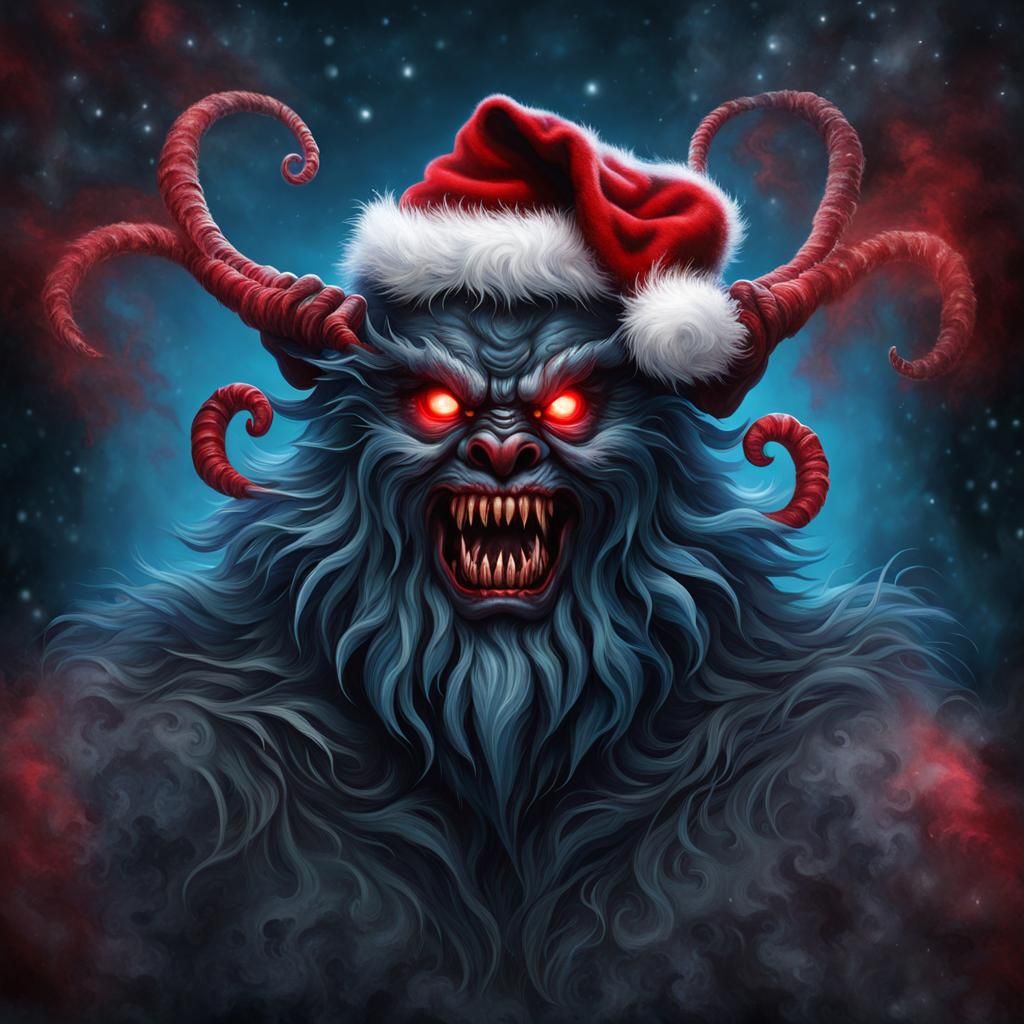 Mutated Christmas Krampus Zombie with Tentacles