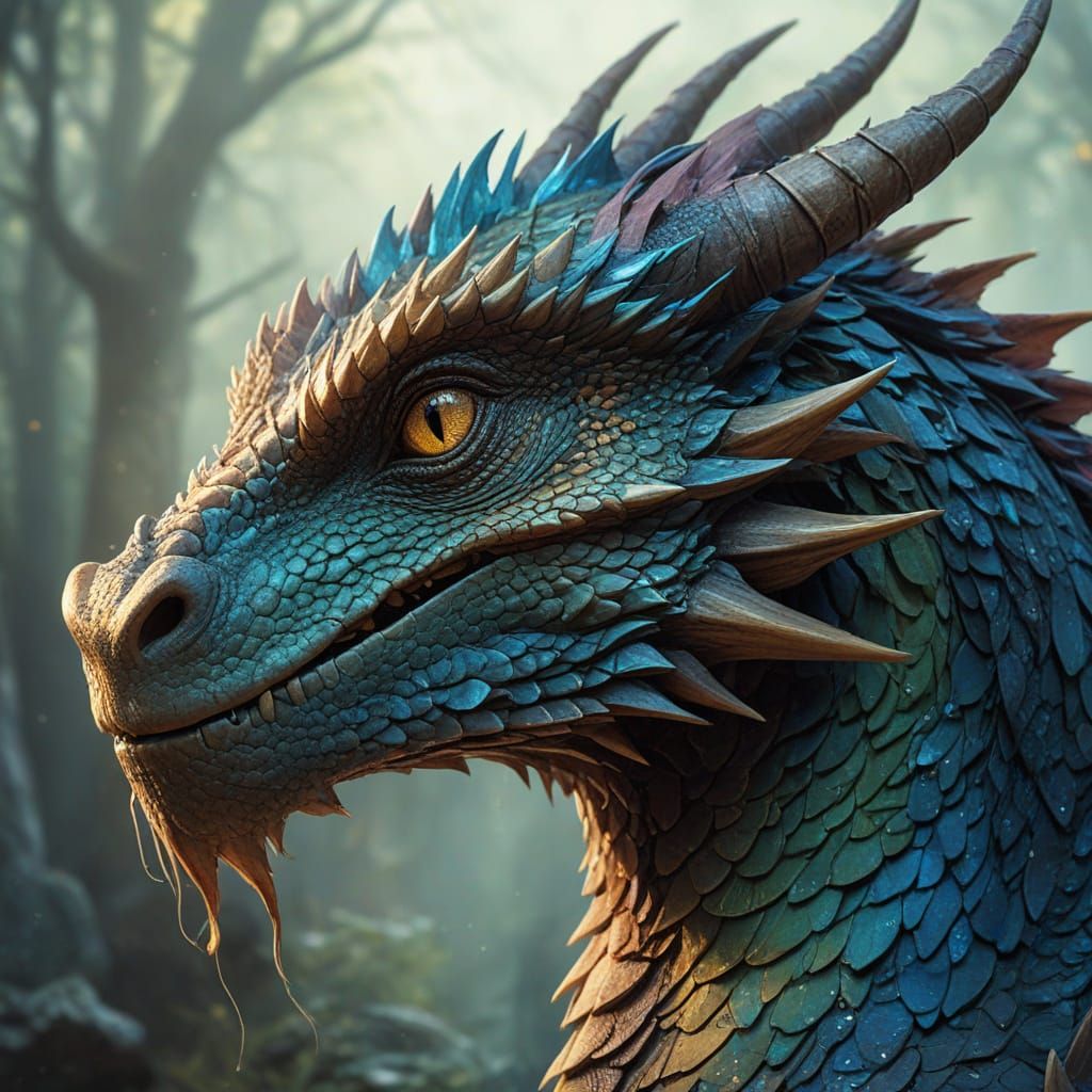 Majestic Dragon in Vibrant Digital Art