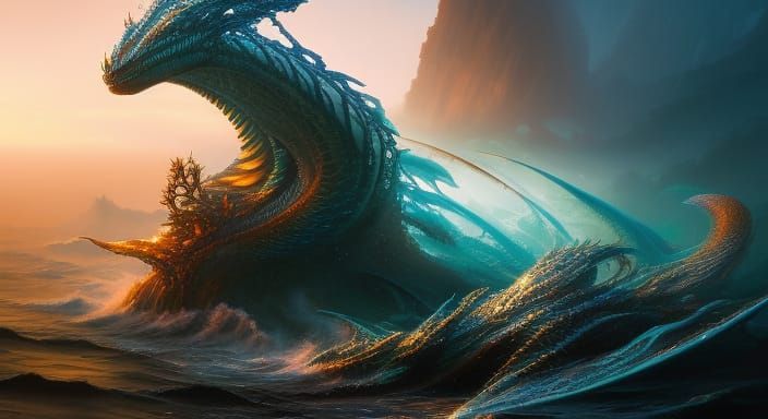 Breathtaking Ocean Hydra in Digital Matte Painting