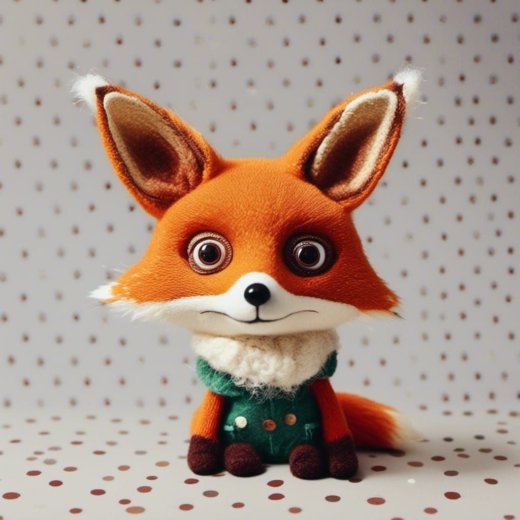 Unimpressed Fox Muppet in Cartoon Style