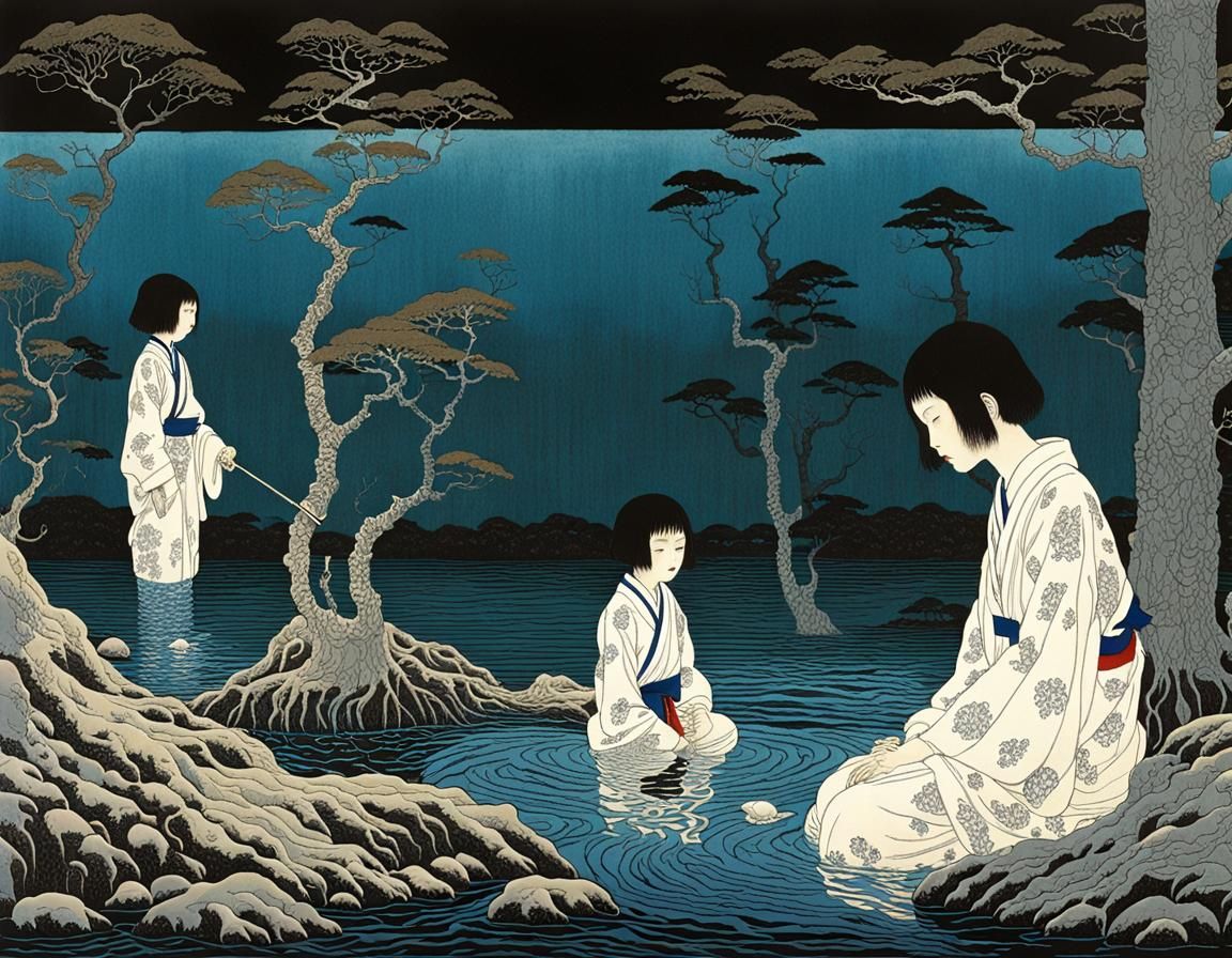 Ero-Guro Surrealist Nightmare Emerging from the Depths