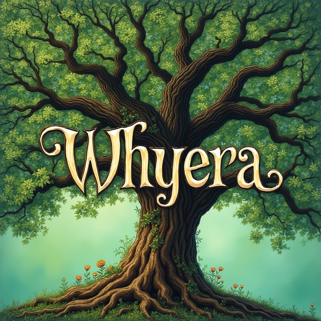 Majestic Oak Tree in Celtic-Inspired Art Style