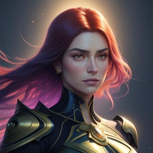 Powerful Executive Woman in High-Fantasy Style