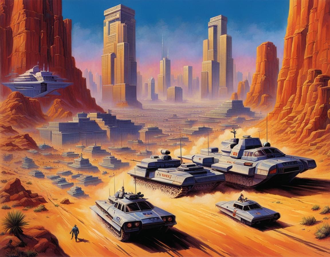 Desert City in Classic Video Game Art Style