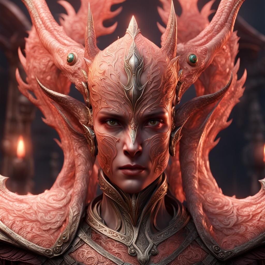 Elegant Altmer in Living Coral Armor