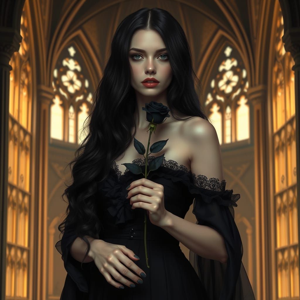 Gothic Beauty in Elegant Darkness