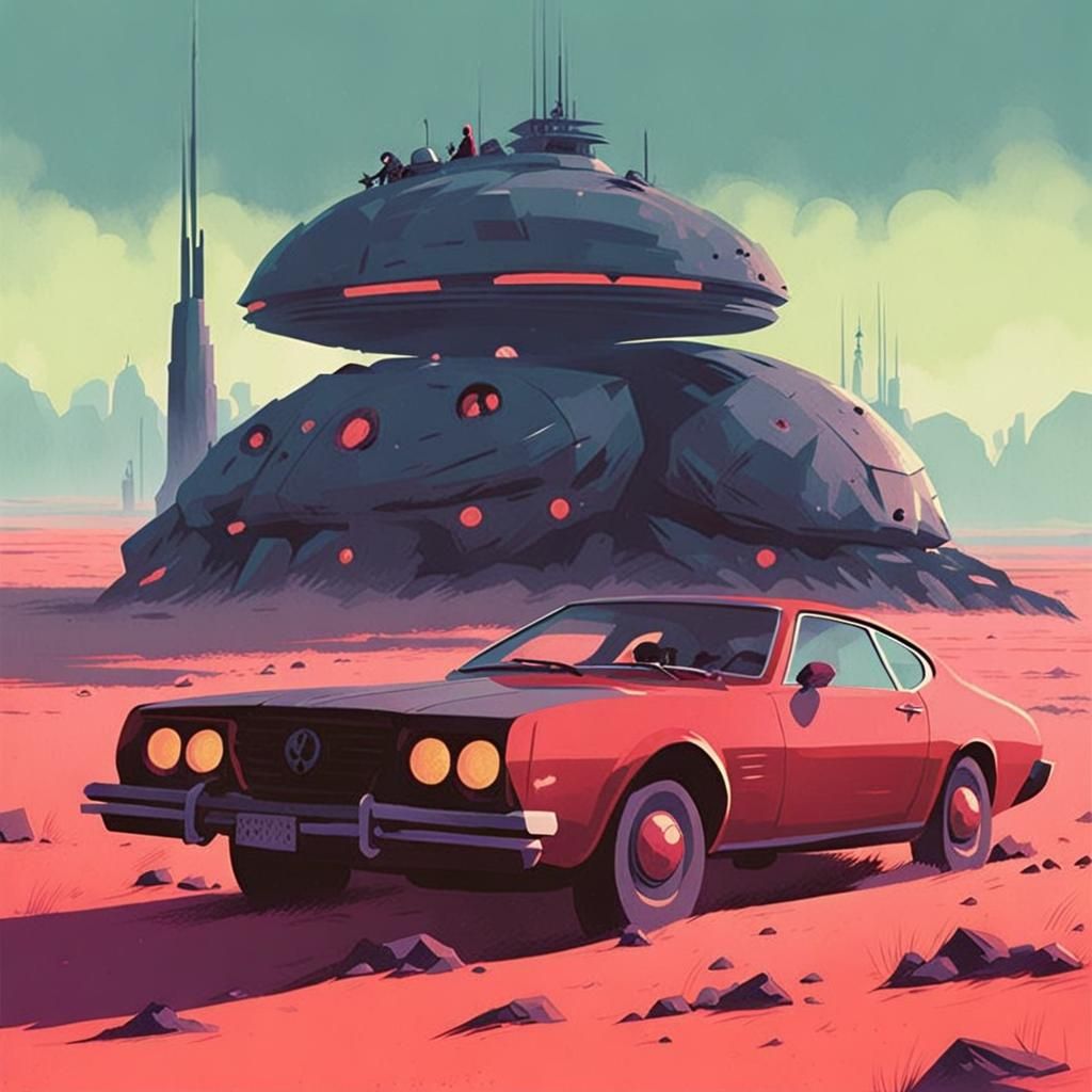 Grimdark Sci-Fi Landscape: Retro Matte Painting