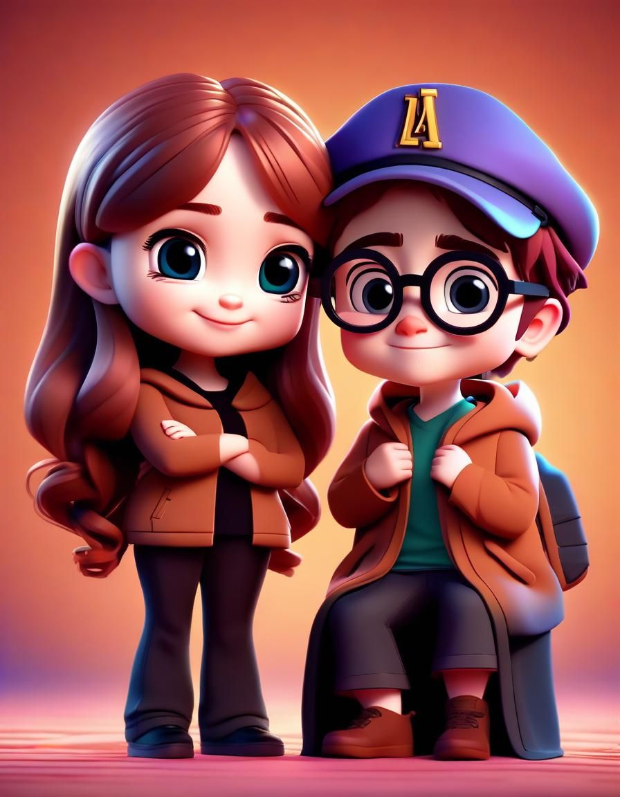 Lilly & James Potter: Cute Chibi 3D Art