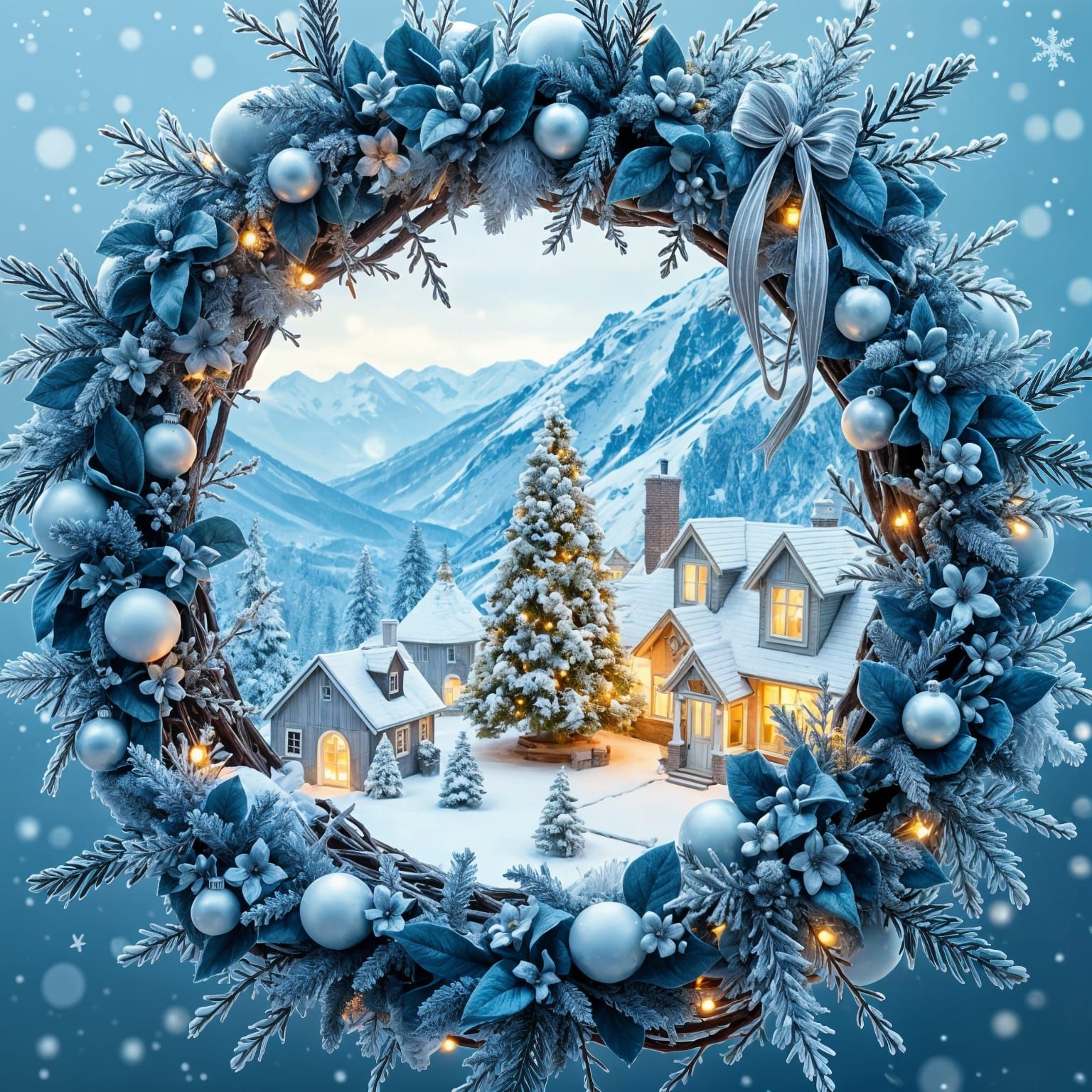 Christmas Floral Wreath Portal