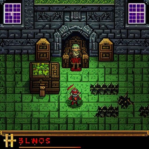 8-bit Dungeon Crawl Adventure Game Scene