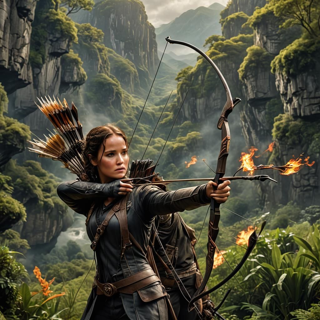 Warrior Princess Archer in Epic Tournament Painting