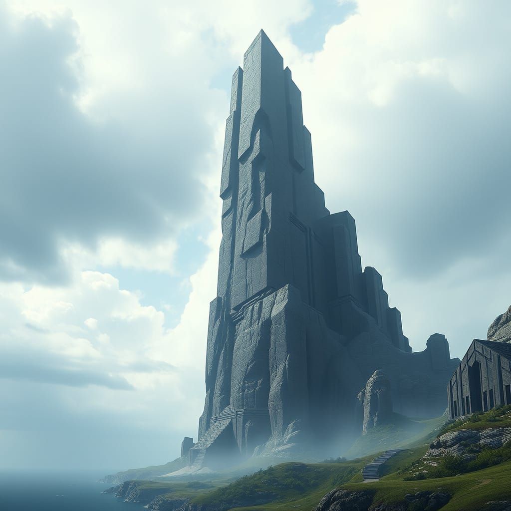 Gigantic Monolithic Creation in Brutalist Style