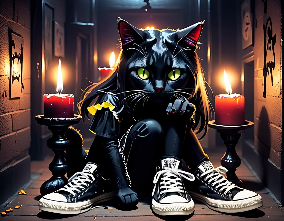 Mysterious Woman Surrounded by Occult Symbols