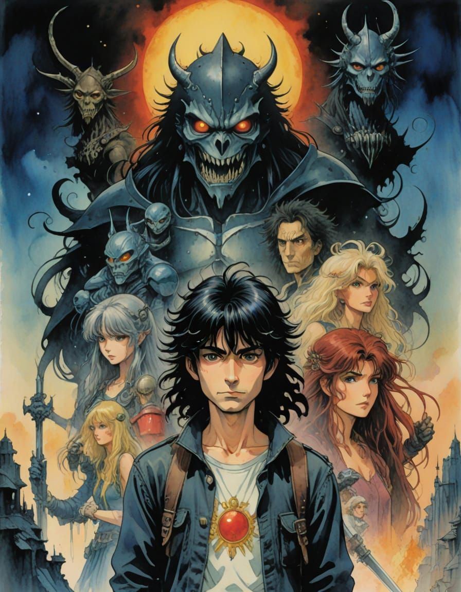 Epic Fantasy Covers in Vibrant Watercolor Style