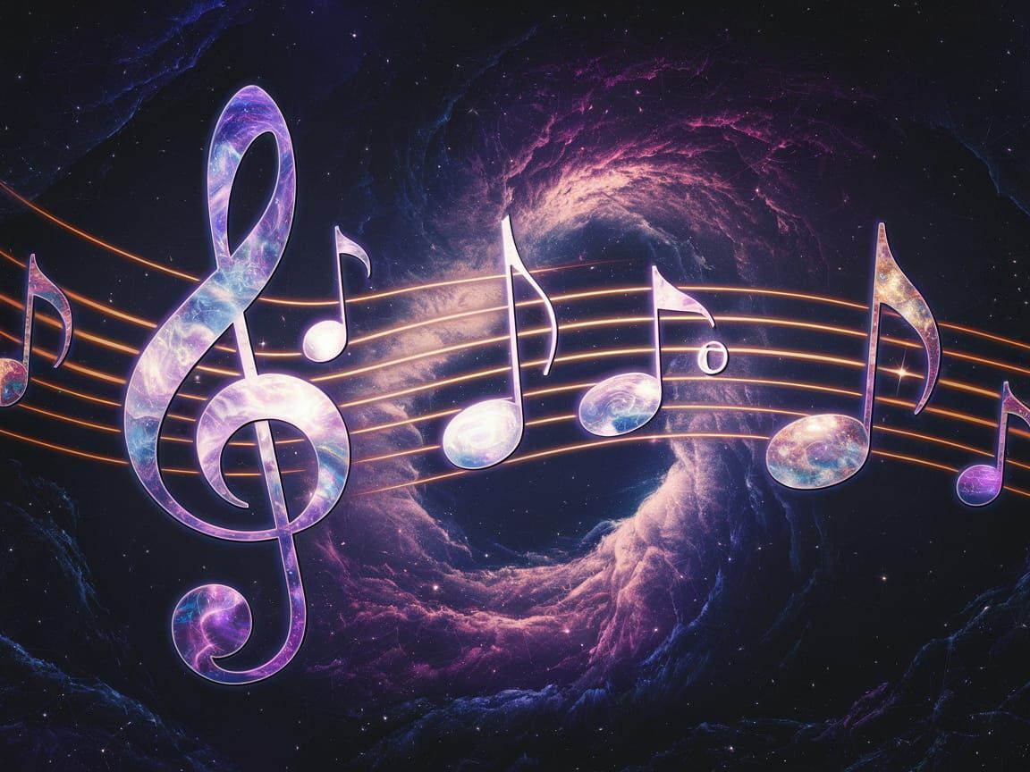 Cosmic Symphony: Galaxies Form Musical Notes