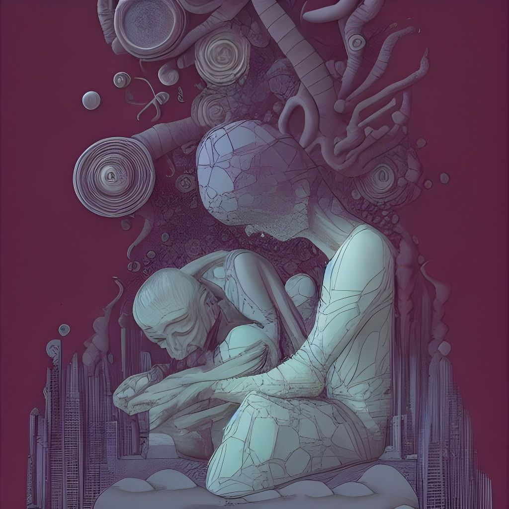 Image of Deep Sorrow in Surrealist Style