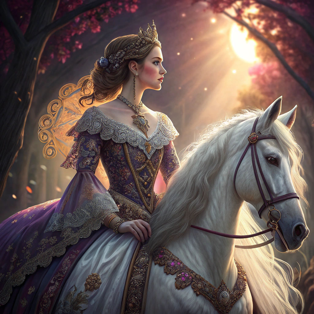 Victorian Woman on Horseback Digital Painting
