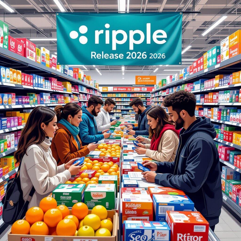 Ripple XRP Credit Card Launch in a Grocery Store