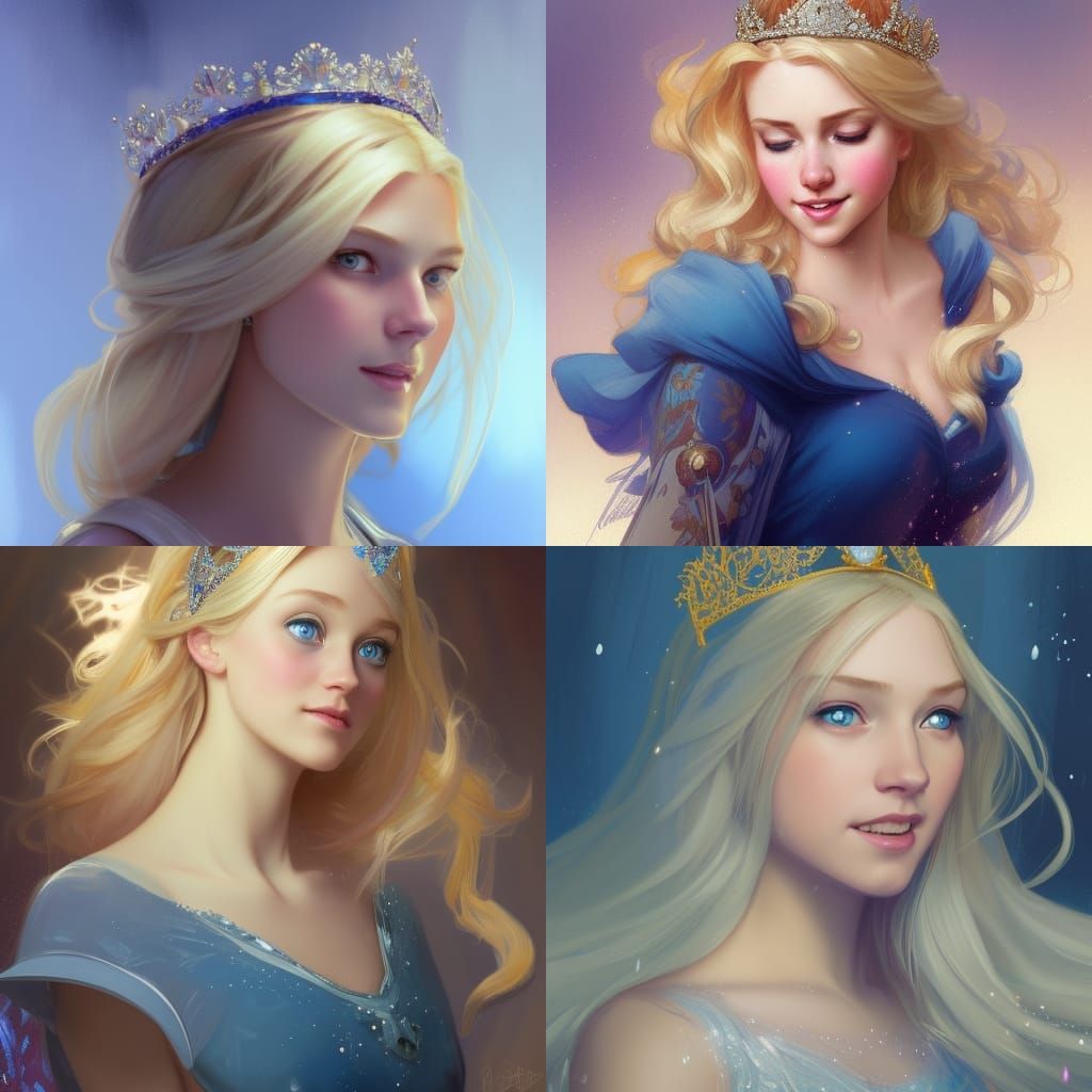 Disney Princess Portrait in Art Nouveau Style