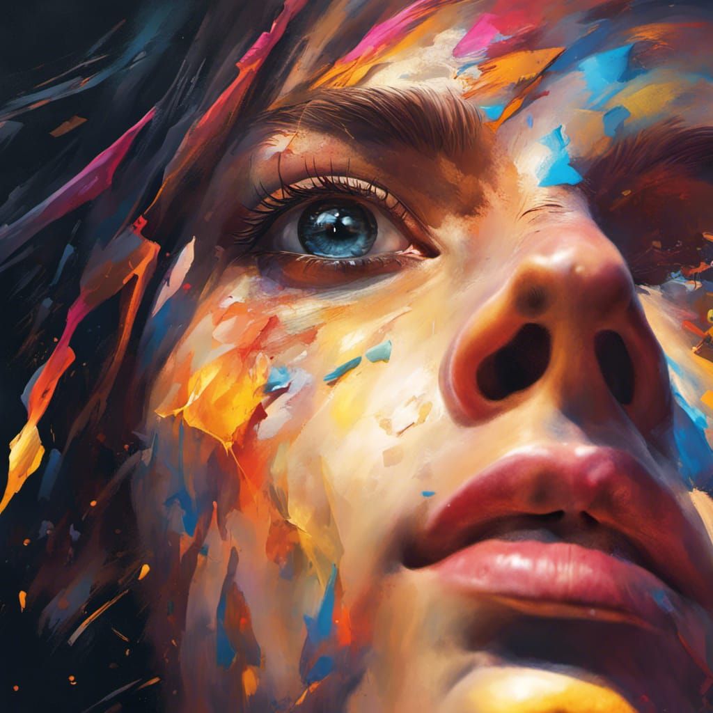Light Overcoming Darkness in Hyperrealistic Splash Art