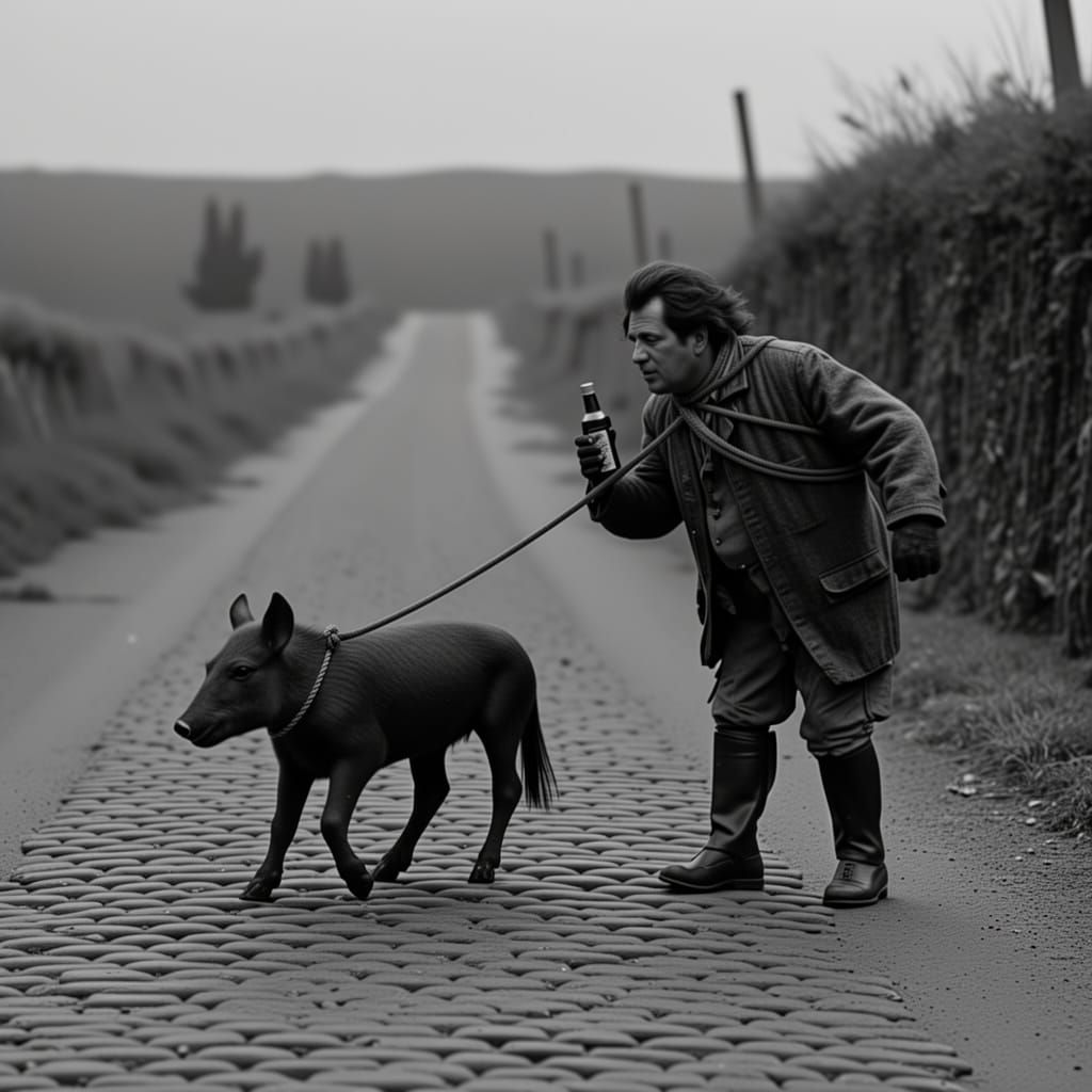 "Oh yes, the holiday is over...now lead me home you weird-O PIG-THINGY!"