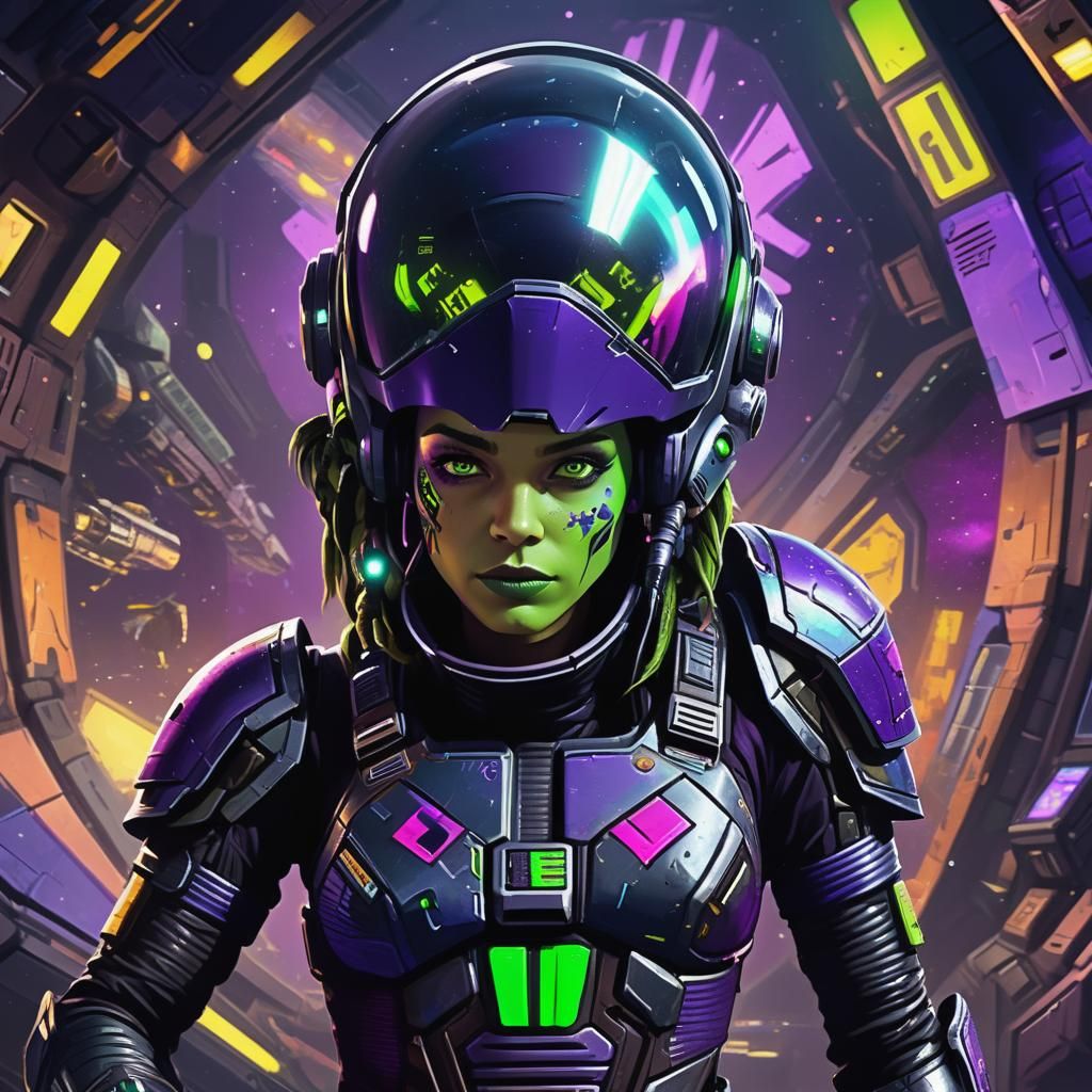 Wanted: Space Pirate Captain in Graffiti Art Style